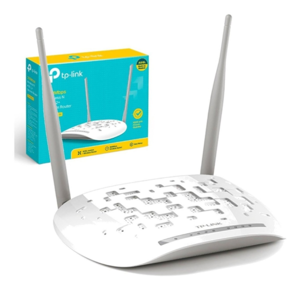 Router Wifi TP-LINK 4P+Adsl2 Modem W8961n N300 2X5Dbi