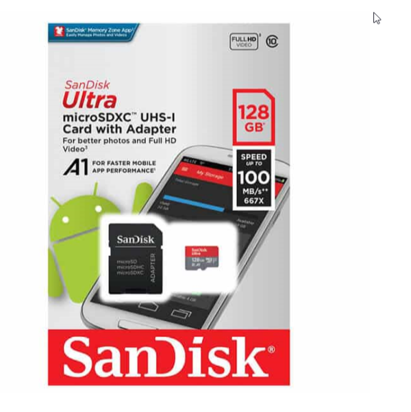 Tarjeta de Memoria Micro Sd 128gb 100MBs SANDISK